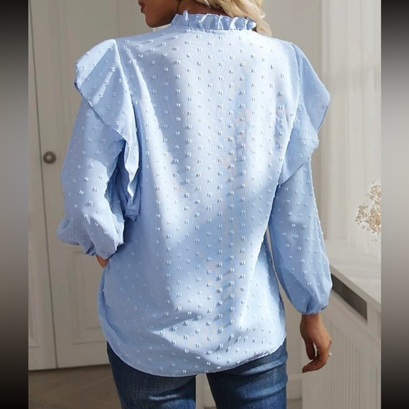 Boho Swiss dot lace ruffle blouse - Picture 3 of 6